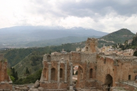 Etna i amfiteatr w Taorminie