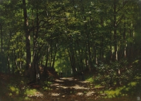 „Wnętrze lasu” Władysław Aleksander Malecki, ok. 1880, Żródło: Muzeum Narodowe w Kielcach